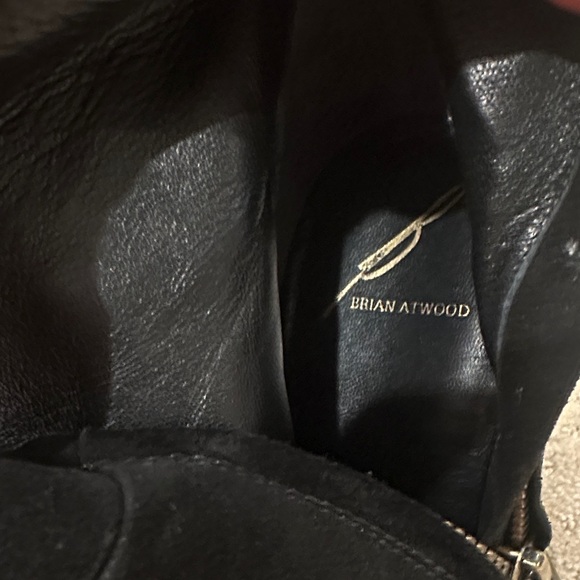 Brian Atwood Black Over the Knee Wedge Boots - Picture 7 of 10